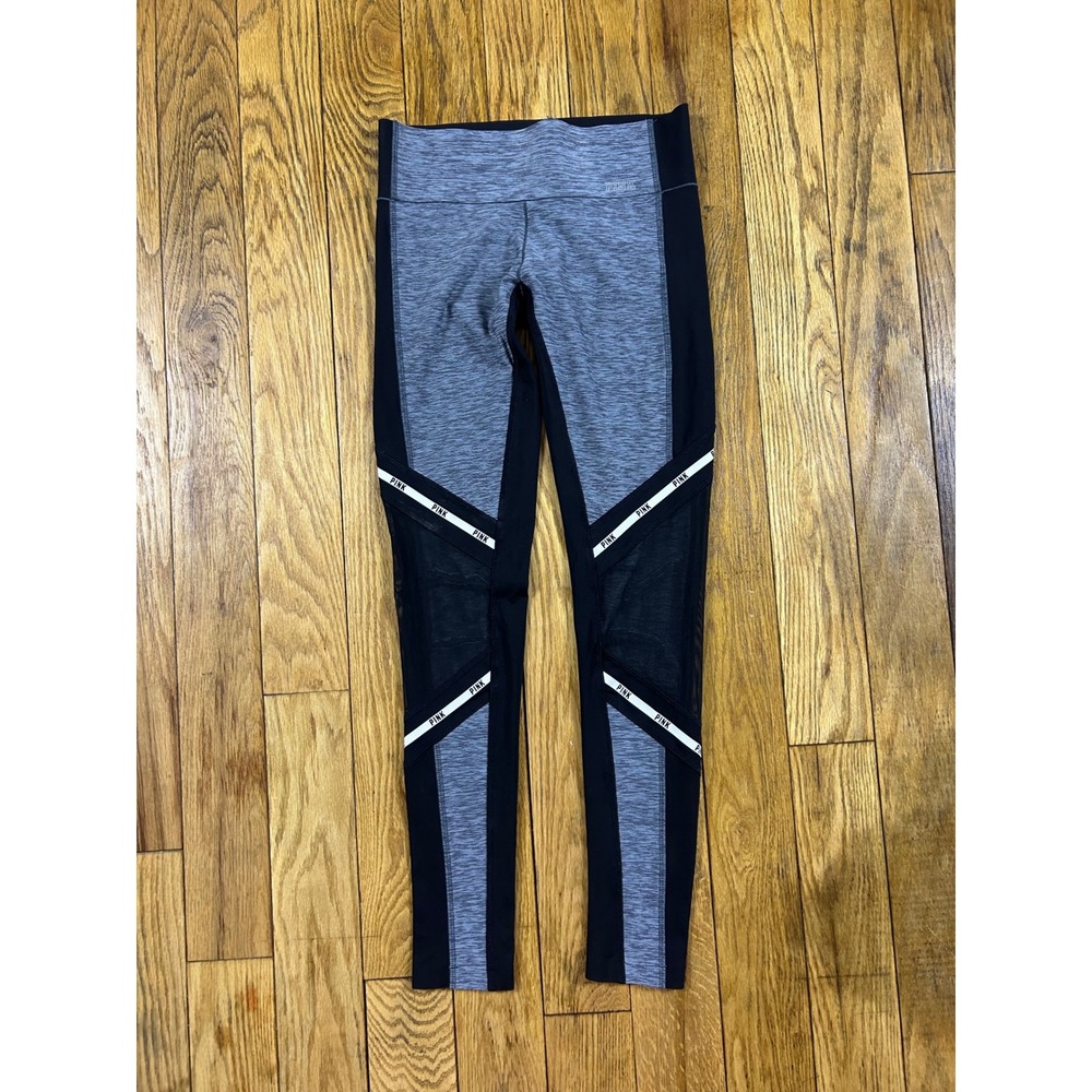 PINK Victoria's Secret‎ Ultimate Leggings XS Black Gray Mesh Athletic Workout